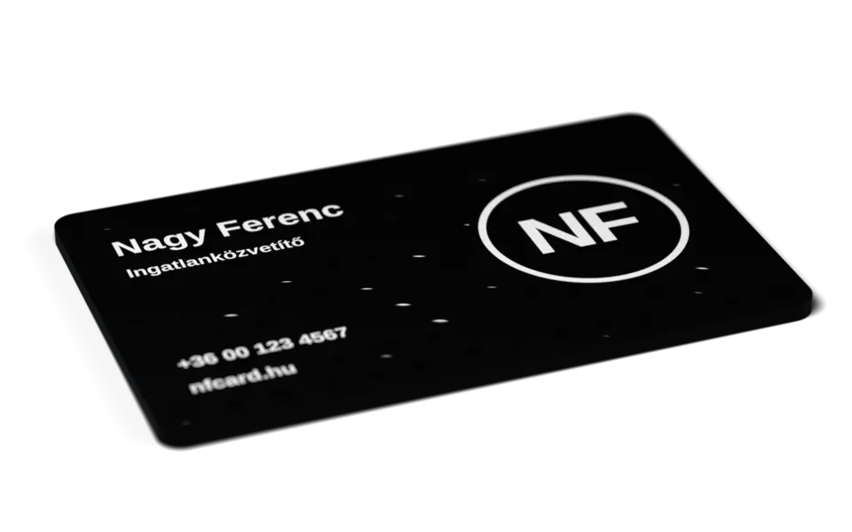 3D nyomtatott NFC névjegykártya, Fekete ABS